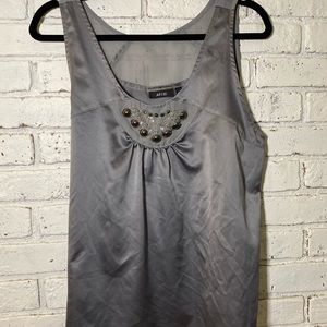 Charcoal jeweled tank top.